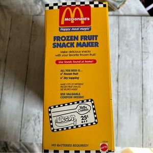 Mattel Toys New In Box Vintage Mcdonalds Frozen Fruit Snack Maker